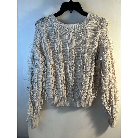 Gimmicks BKE Piereced Fringe Festival cream colored sweater small rn#158262 (sol - Picture 4 of 8